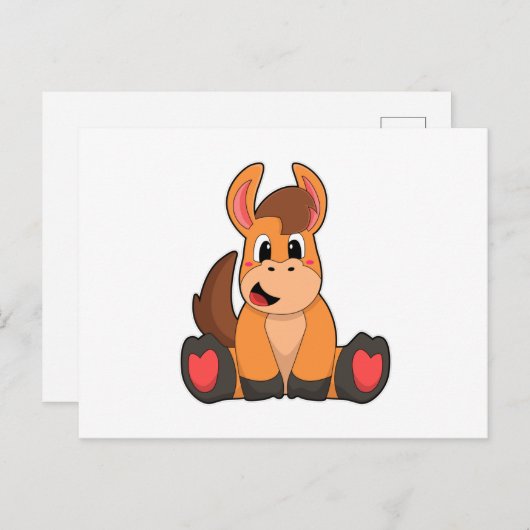 座った馬 ポストカード (正面/裏面)