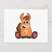 座った馬 ポストカード (正面)