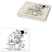 座っているかかしイラストレーションアートスタンプ ラバースタンプ (押印)