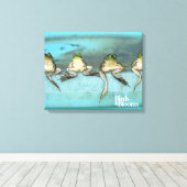 座っているカエル キャンバスプリント (インサイチュ (ウッドフロア))