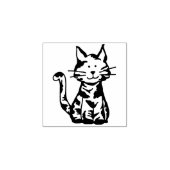 座っているカリコキティ猫 ラバースタンプ (インプリント)