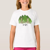 座っているキリンTシャツ Tシャツ (正面)