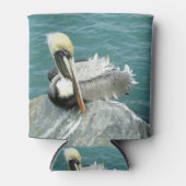 座っているペリカン 缶クーラー (正面)