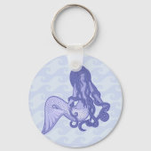 座っている人魚の青 キーホルダー (正面)