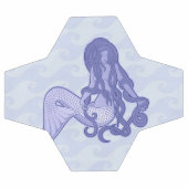 座っている人魚の青 サッカーボール (フラット)