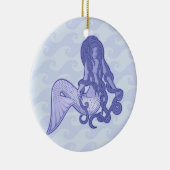 座っている人魚の青 セラミックオーナメント (右)