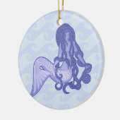 座っている人魚の青 セラミックオーナメント (左)