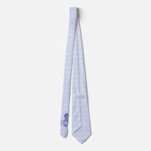 座っている人魚の青 ネクタイ (裏面)