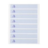 座っている人魚の青 ラップアラウンド宛名ラベル (シート)