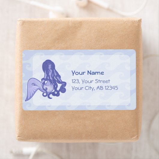 座っている人魚の青 ラベル (インサイチュ)