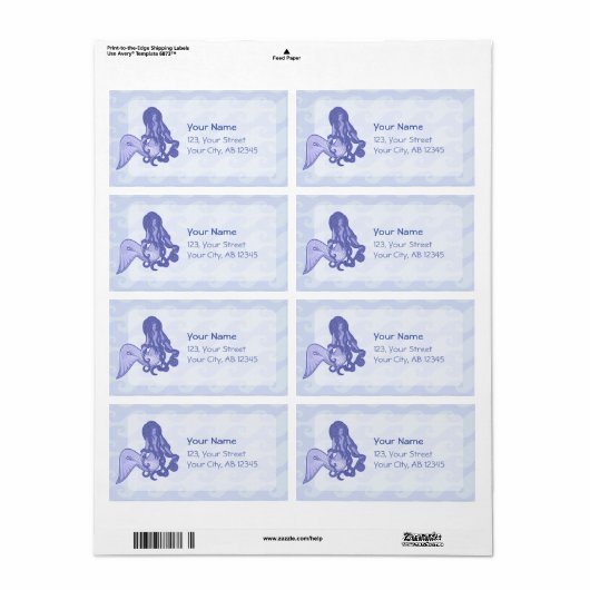 座っている人魚の青 ラベル (フルシート)