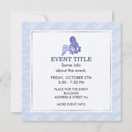 座っている人魚の青 招待状 (裏面)