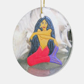 座っている人魚オーナメント セラミックオーナメント (左)