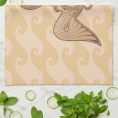 座っている人魚 キッチンタオル (折り畳み)