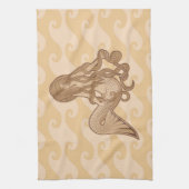 座っている人魚 キッチンタオル (縦)