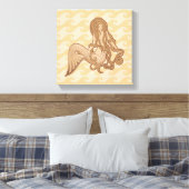座っている人魚 キャンバスプリント (インサイチュ (寝室))