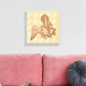 座っている人魚 キャンバスプリント (インサイチュ (リビング))