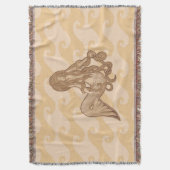 座っている人魚 スローブランケット (正面縦)