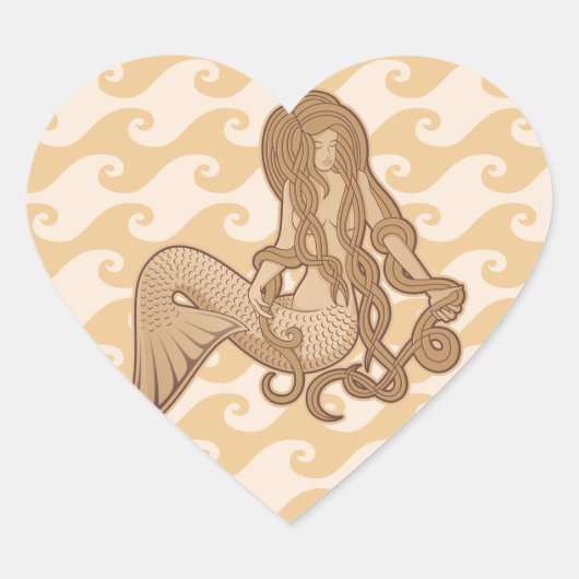 座っている人魚 ハートシール (正面)