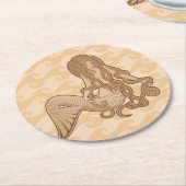 座っている人魚 ラウンドペーパーコースター (アングル)