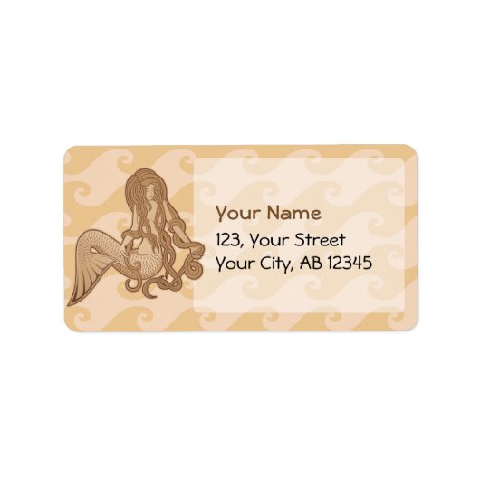 座っている人魚 ラベル (正面)