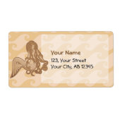 座っている人魚 ラベル (正面)