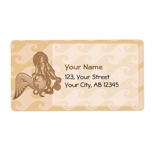 座っている人魚 ラベル (正面)