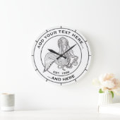 座っている人魚 ラージ壁時計 (ホーム)