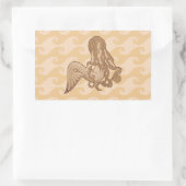 座っている人魚 長方形シール (バッグ)