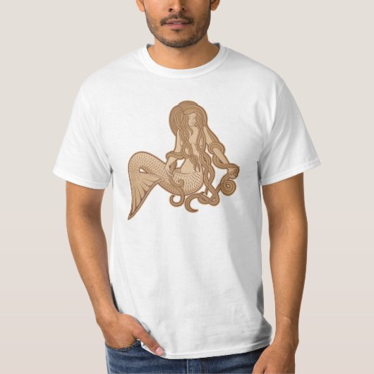 座っている人魚 Tシャツ (正面)