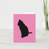 座っている位置の猫シルエットベクターカットアウト カード (正面)