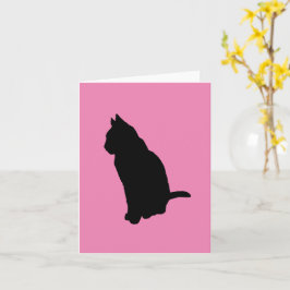 座っている位置の猫シルエットベクターカットアウト カード