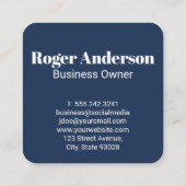 座っている子犬のイラストレーション | 犬のトレーナー スクエア名刺 (裏面)