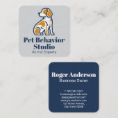 座っている子犬のイラストレーション | 犬のトレーナー スクエア名刺 (正面/裏面)