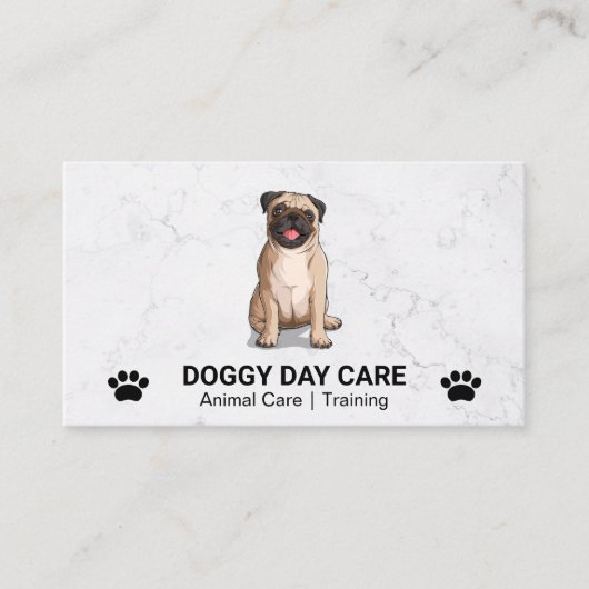 座っている犬 | 犬の足 名刺 (正面)