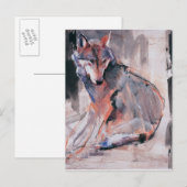 座っている狼2000 ポストカード (正面/裏面)