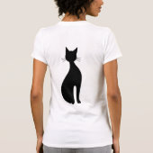 座っている猫のシルエット Tシャツ (裏面)