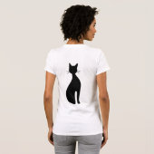 座っている猫のシルエット Tシャツ (裏面フル)