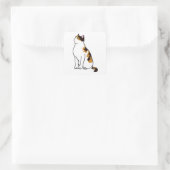 座っている猫 スクエアシール (バッグ)