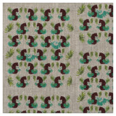 座っている虎 ファブリック (クローズアップ)