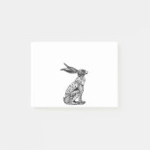 座っている野ウサギの携帯電話 ポストイット (正面)