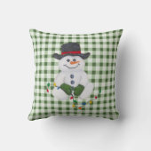 座っている雪だるまの枕 クッション (裏面)