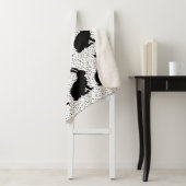 座っている黒いシルエットウサギのドットのグループ シェルパブランケット (インサイチュ)