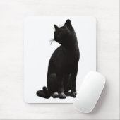 座っている黒猫のマウスパッド マウスパッド (マウス)