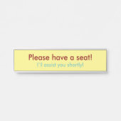 「座ってくれ！」 サインプレート (正面)