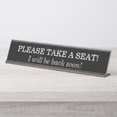 「座ってくれ!」 デスクネームプレート (正面)