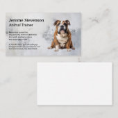 座ってブルドッグ | 犬のトレーナー 名刺 (正面/裏面)