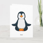 座ってヨガフィットネスのペンギン カード (裏面)