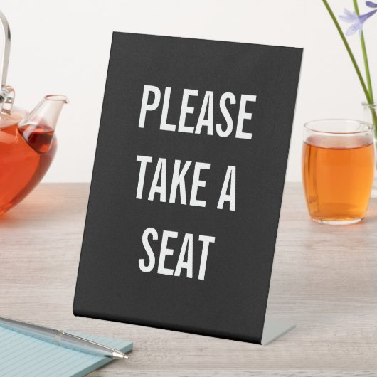 座って下さい 台座サイン (インサイチュ)