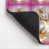 座って人魚ピンクの口 マウスパッド (コーナー)